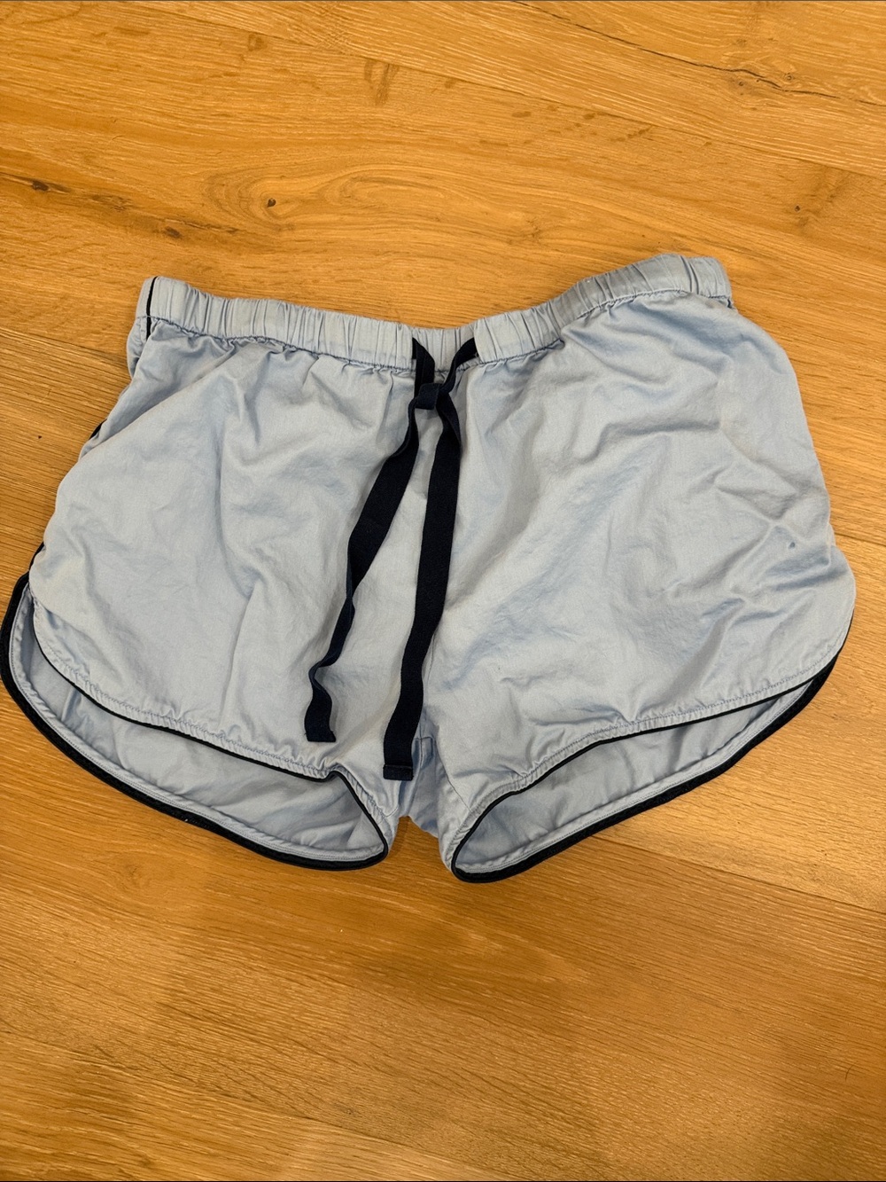 Light Blue Women's Lounge Shorts with Contrast Trim